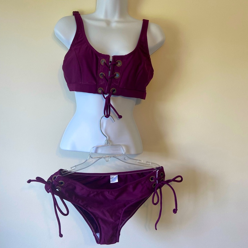 VENUS bathing suit. Royal plum color. Bottoms: size 10, Top: DD